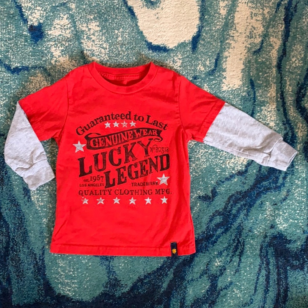 2T Lucky, Long Sleeve Shirt, Red - Picture 1 of 6